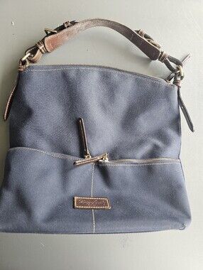 Dooney And Bourke Navy Canvas Shoulder Bag